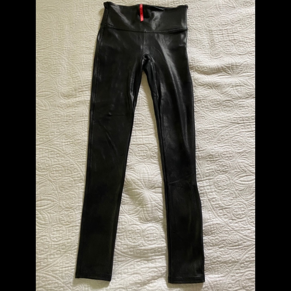 Spanx Faux Leather Leggings - PETITE